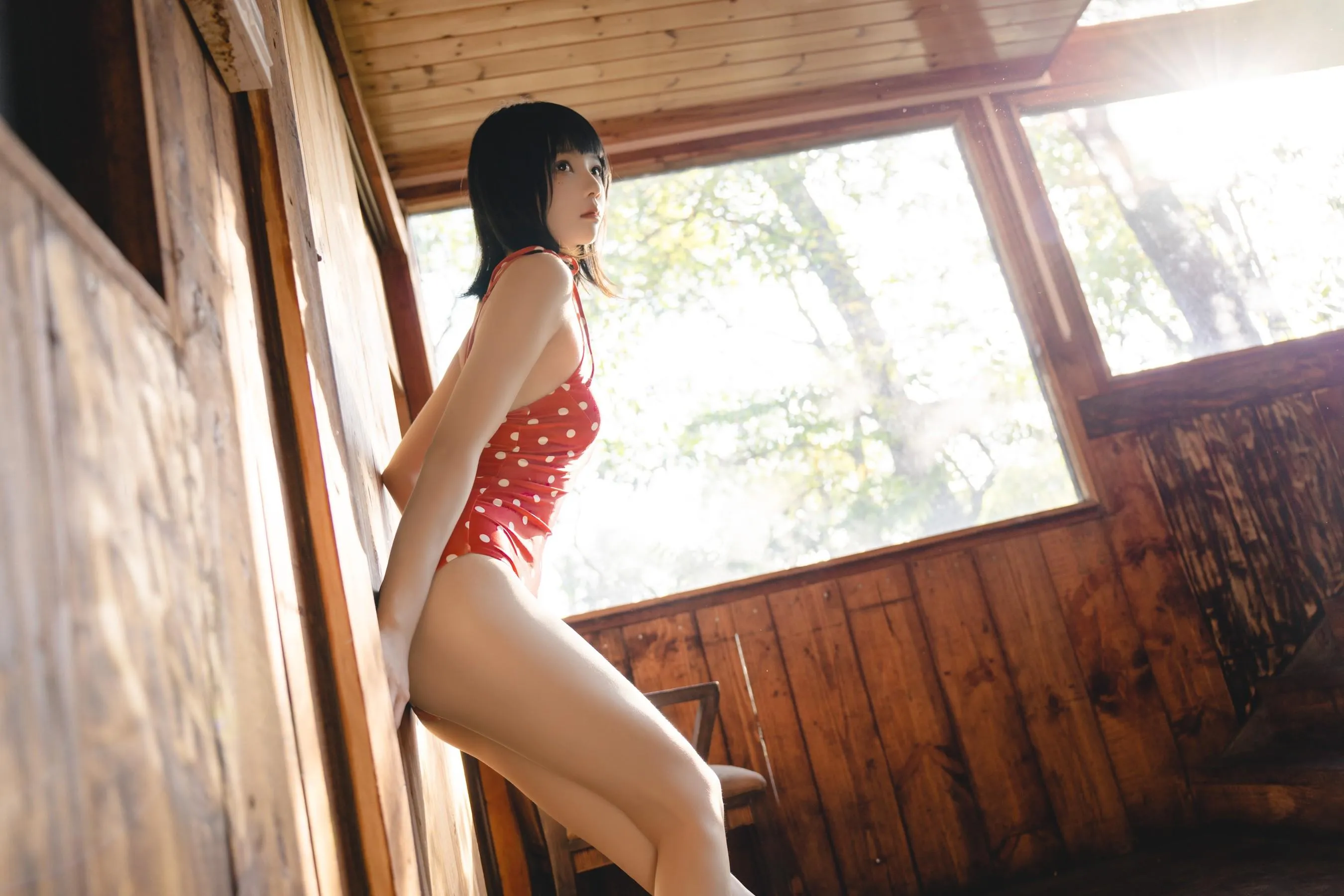 桜桃喵 – NO.150 红波点 [46P]插图2